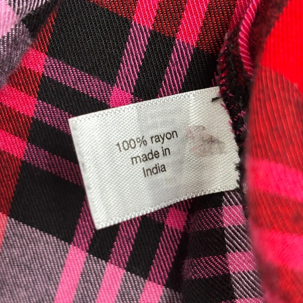 Lane‎ Bryant Plaid Shirt Womens 22/24 Roll Tab Sleeve Grunge